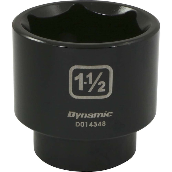 1/2" Drive Standard Socket, Black Phosphate, Tools 1/2" Drive 6 Point SAE, 1-1/2" Standard Length